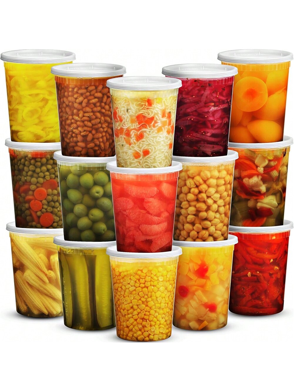 Food Storage Prep Containers - 24Pack 32oz Deli Containers with Lids