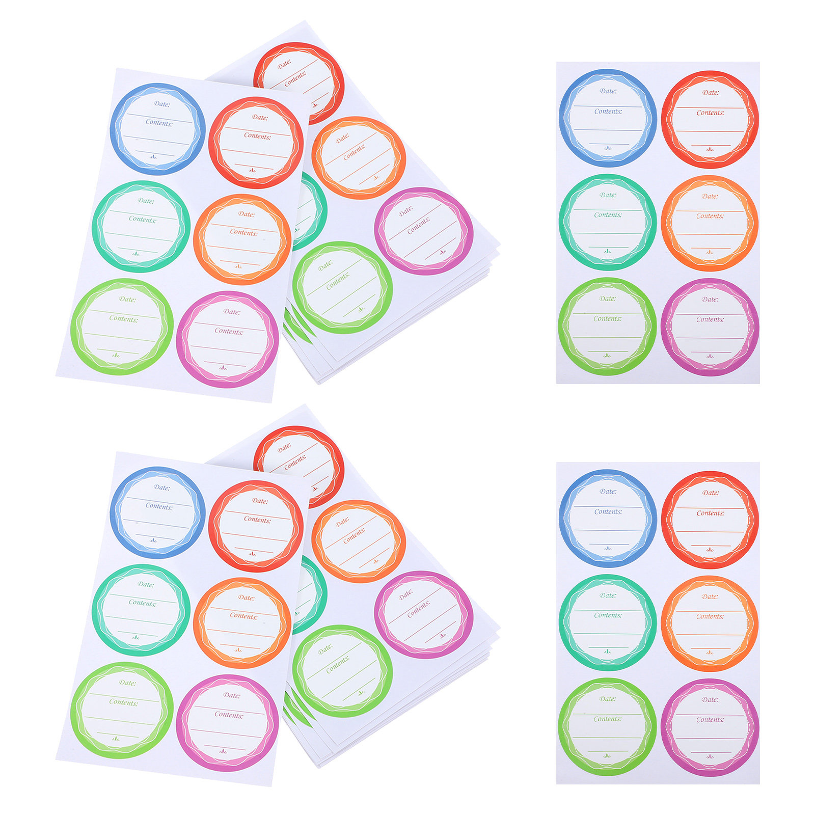 Food Storage Labels - 180Pcs Self-Adhesive Waterproof Date Labels Multicolor
