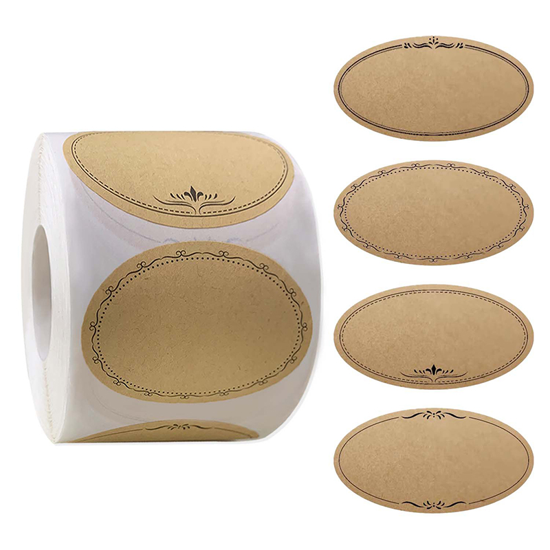 Food Storage Labels - 250 Stickers/Roll 2.5*1.4in Kraft Paper Home