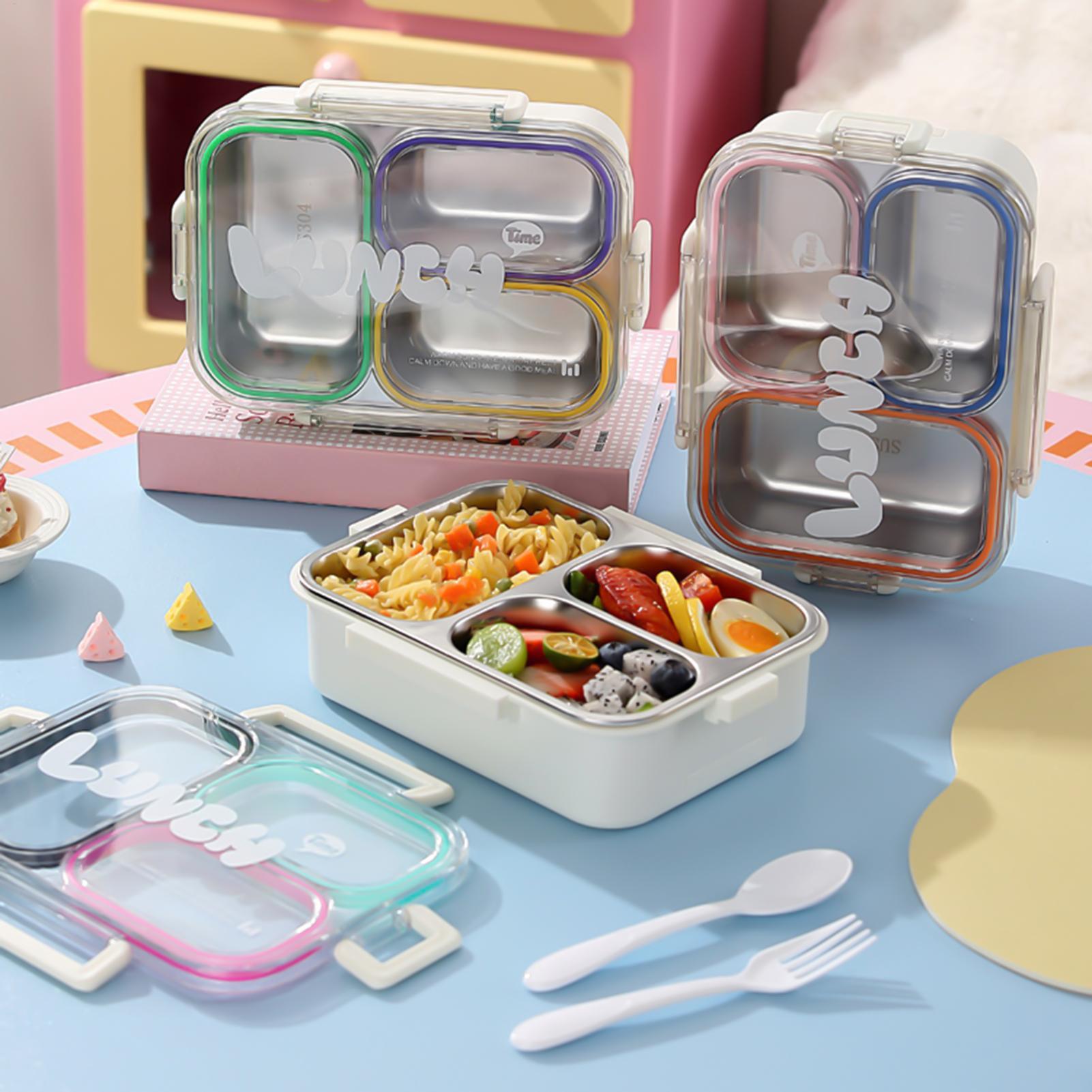 Food Storage Camping - Stainless Steel Lunch Box 3 Compartment