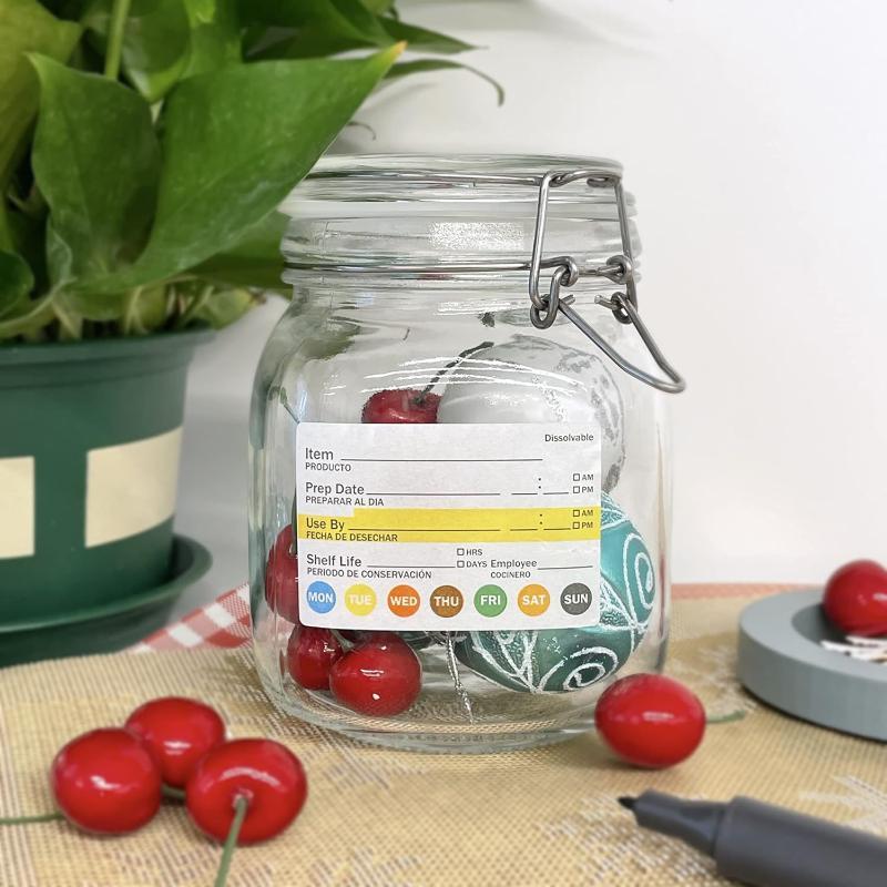 Food Storage Prep Containers - Food Date Labels 250 Pcs Per