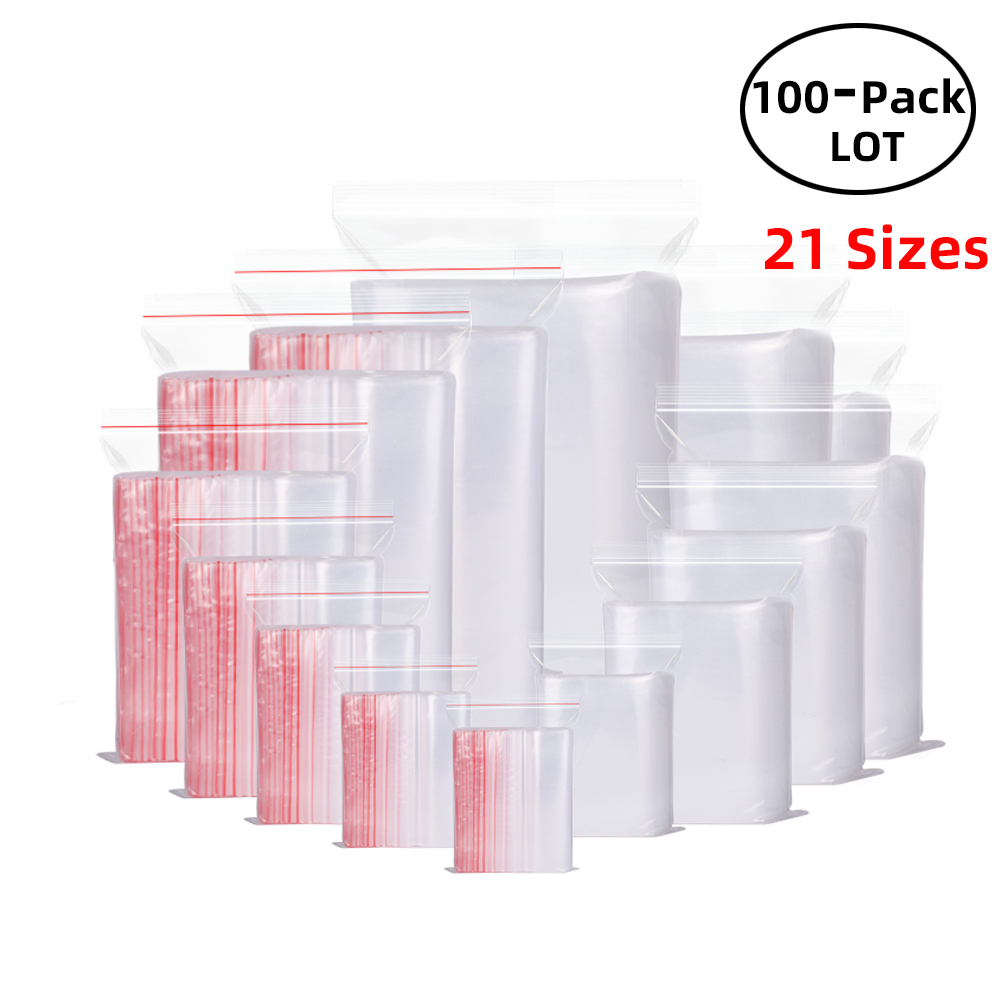 Lock And Lock Food Storage - 100PCS/Pack Resealable Zip Lock Bags Self
