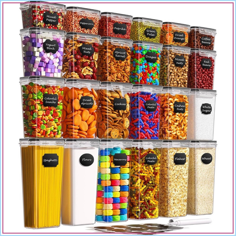Food Storage Labels - 24 PCS Airtight Food Storage Containers