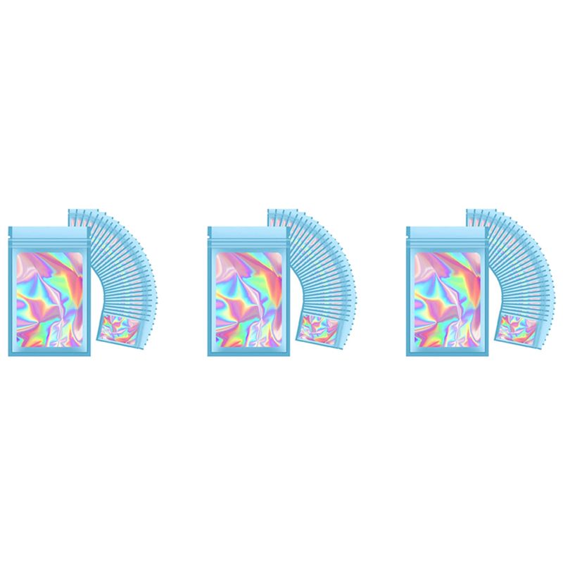 Food Storage In Mylar Bags - ABWZ-300Pcs Resealable Holographic Bags, Smell Proof