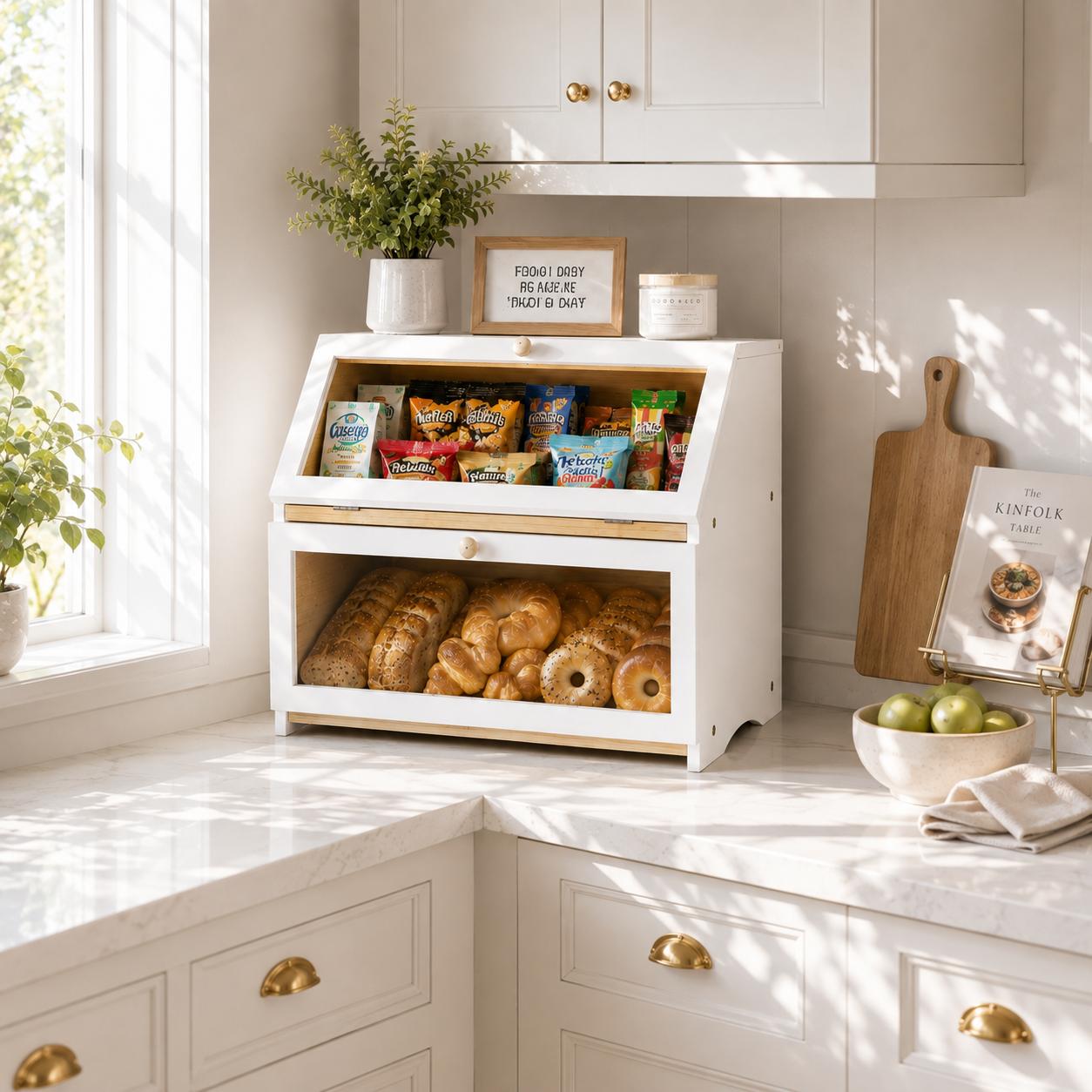 HOMEKOKO Double Layer Bread Bo - Food Storage Box Large review and price