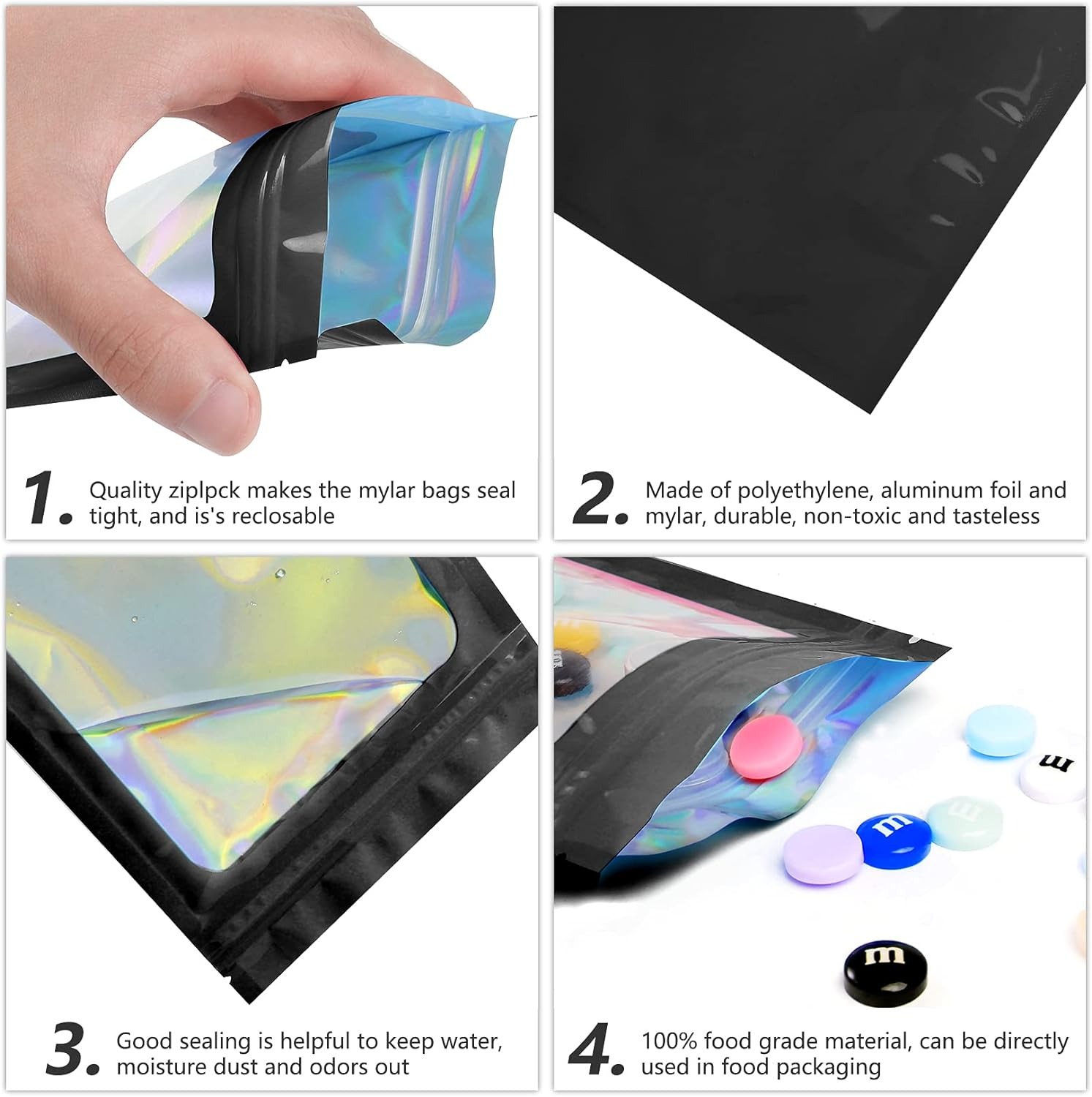 100ps Mylar Bags Custom Logo P - Food Storage In Mylar Bags review and price