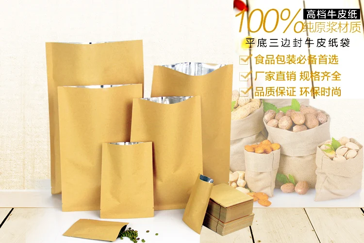 8*12cm Open Top Brown Kraft Pa - Food Storage In Mylar Bags review and price