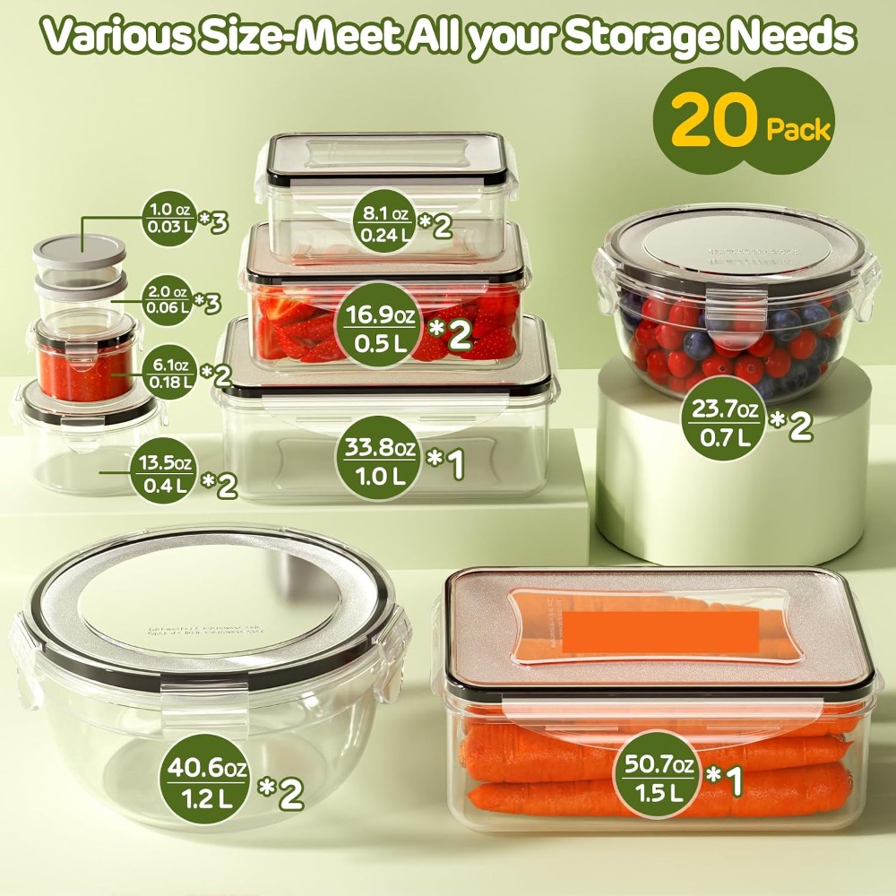 40-Piece Food Storage Containe - Food Storage Prep Containers review and price