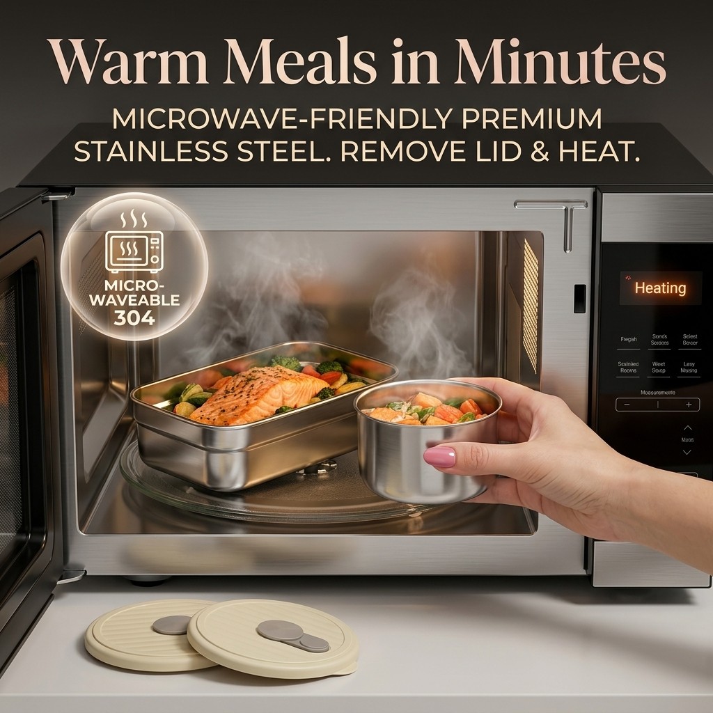 Microwave Safe 304 Stainless S - Food Storage Prep Containers review and price