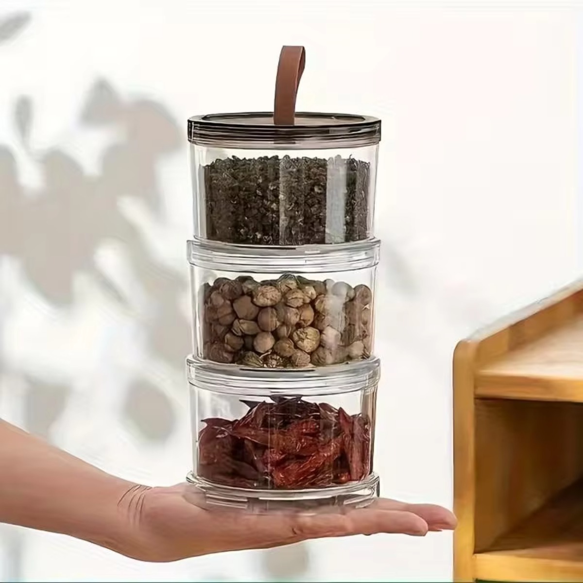 3-Layer Round Handheld Spice B - Food Storage Containers Plastic Box review and price