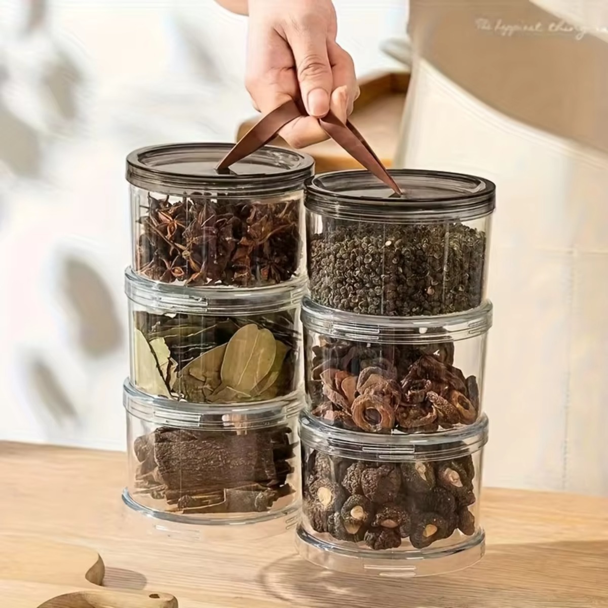 3-Layer Round Handheld Spice B - Food Storage Containers Plastic Box review and price