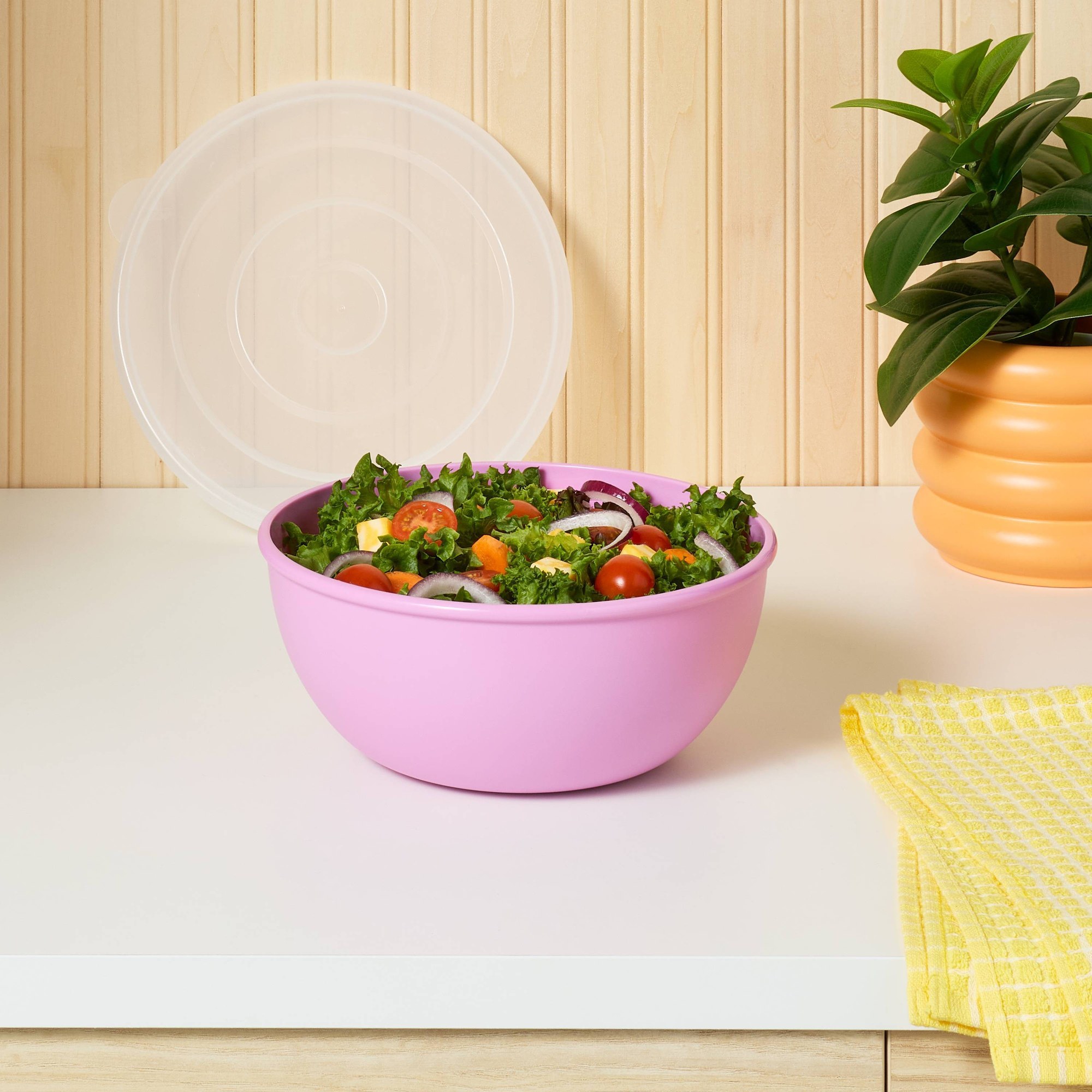 Pink Bowl With Matching Lid, D - Food Storage Prep Containers review and price