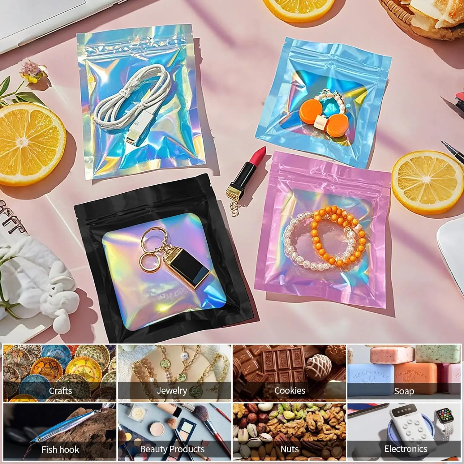 Resealable Holographic Rainbow - Food Storage In Mylar Bags review and price